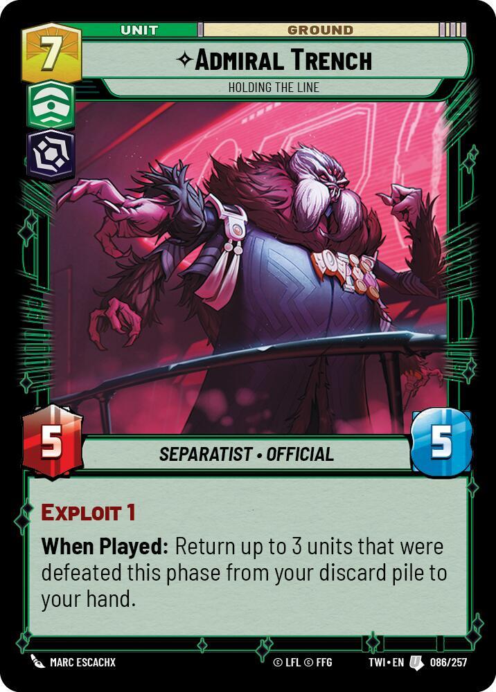 Admiral Trench - Holding the Line 086/257 Twilight of the Republic Star Wars card