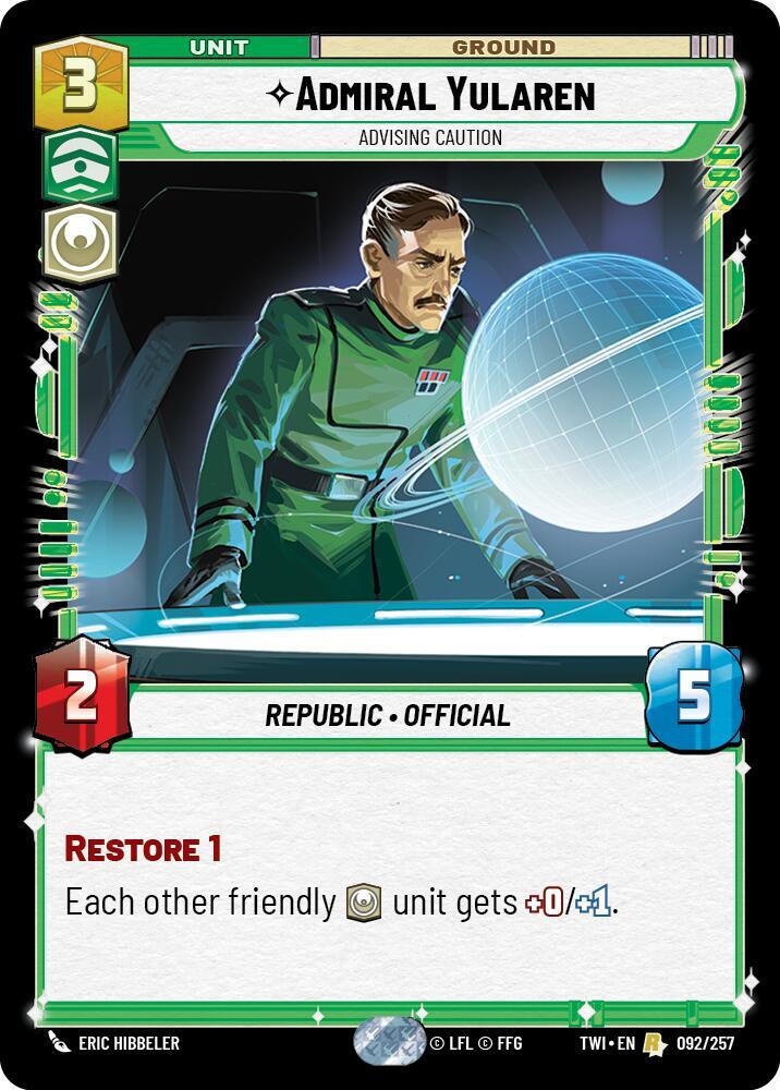 Admiral Yularen - Advising Caution 092/257 Twilight of the Republic Star Wars card