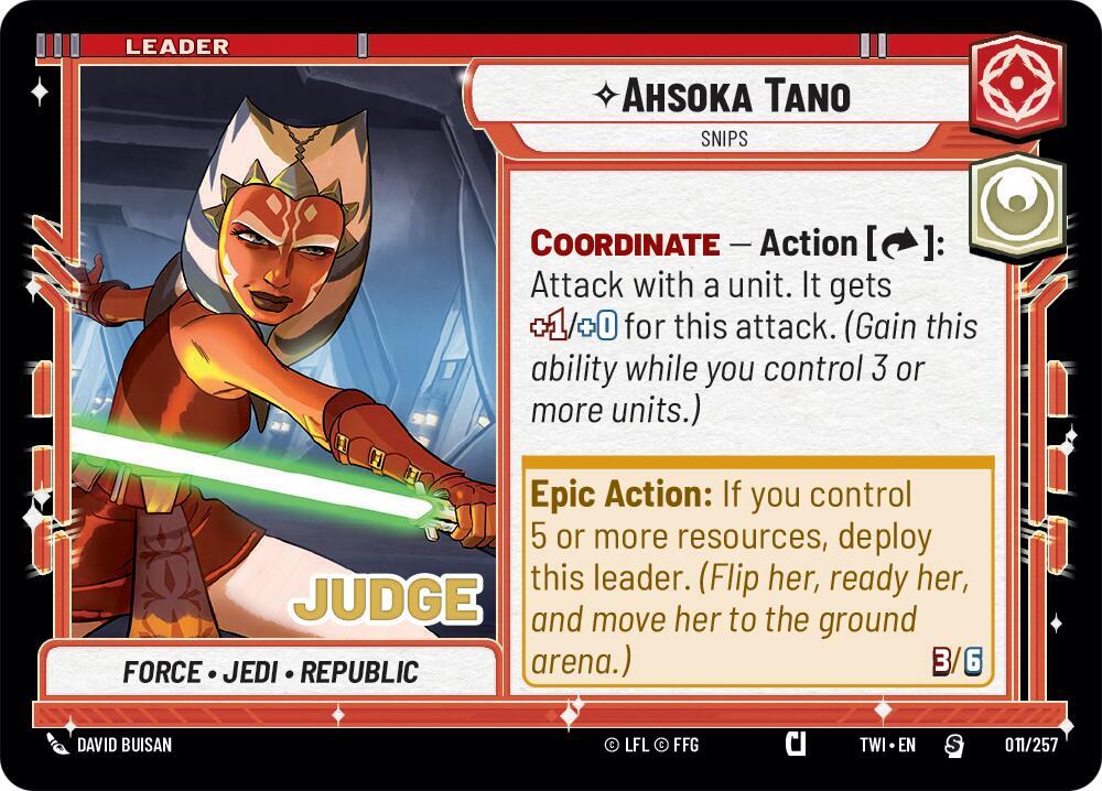 Ahsoka Tano - Snips 011/257 Judge Promos Star Wars card