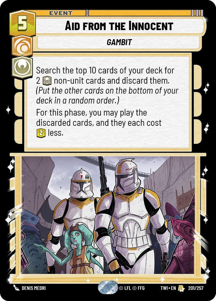 Aid from the Innocent 201/257 Twilight of the Republic Star Wars card