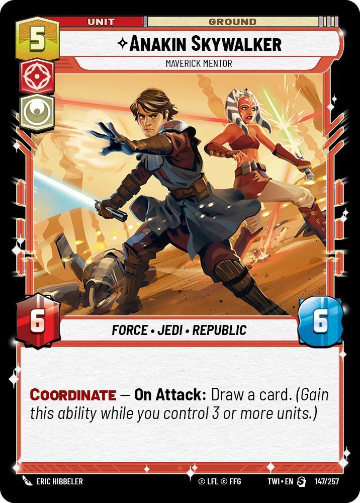 Anakin Skywalker - Maverick Mentor 147/257 Twilight of the Republic Star Wars card