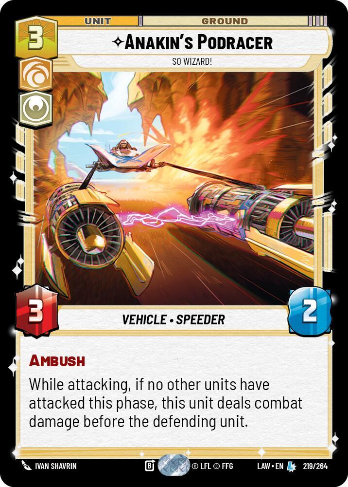 Anakin's Podracer - So Wizard! 219/264 A Lawless Time Star Wars card