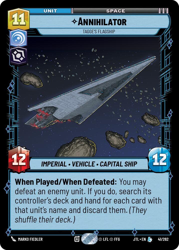 Annihilator - Tagge's Flagship 041/262 Jump to Lightspeed Star Wars card