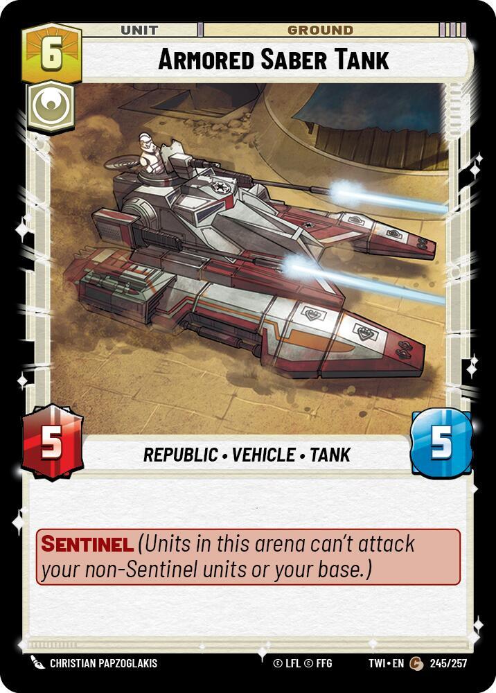 Armored Saber Tank 245/257 Twilight of the Republic Star Wars card