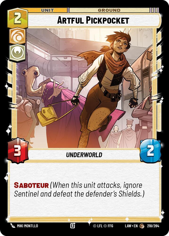 Artful Pickpocket 218/264 A Lawless Time Star Wars card