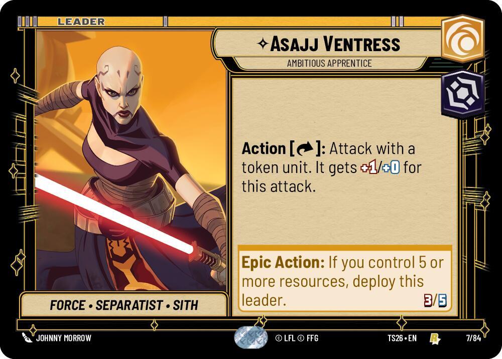 Asajj Ventress - Ambitious Apprentice 7/84 Twin Suns Star Wars card