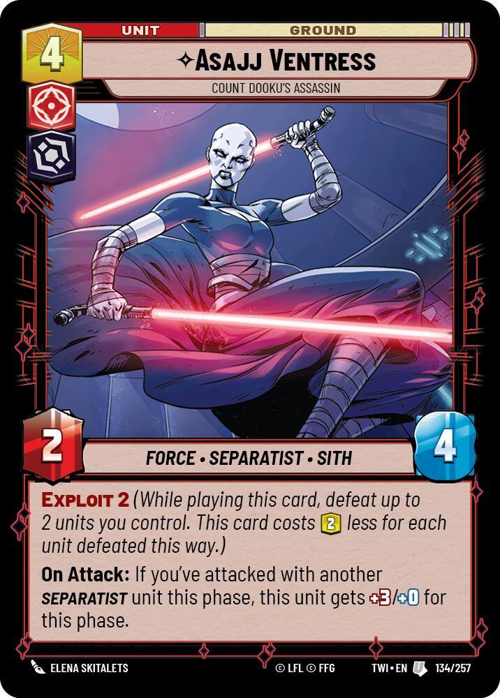 Asajj Ventress - Count Dooku's Assassin 134/257 Twilight of the Republic Star Wars card