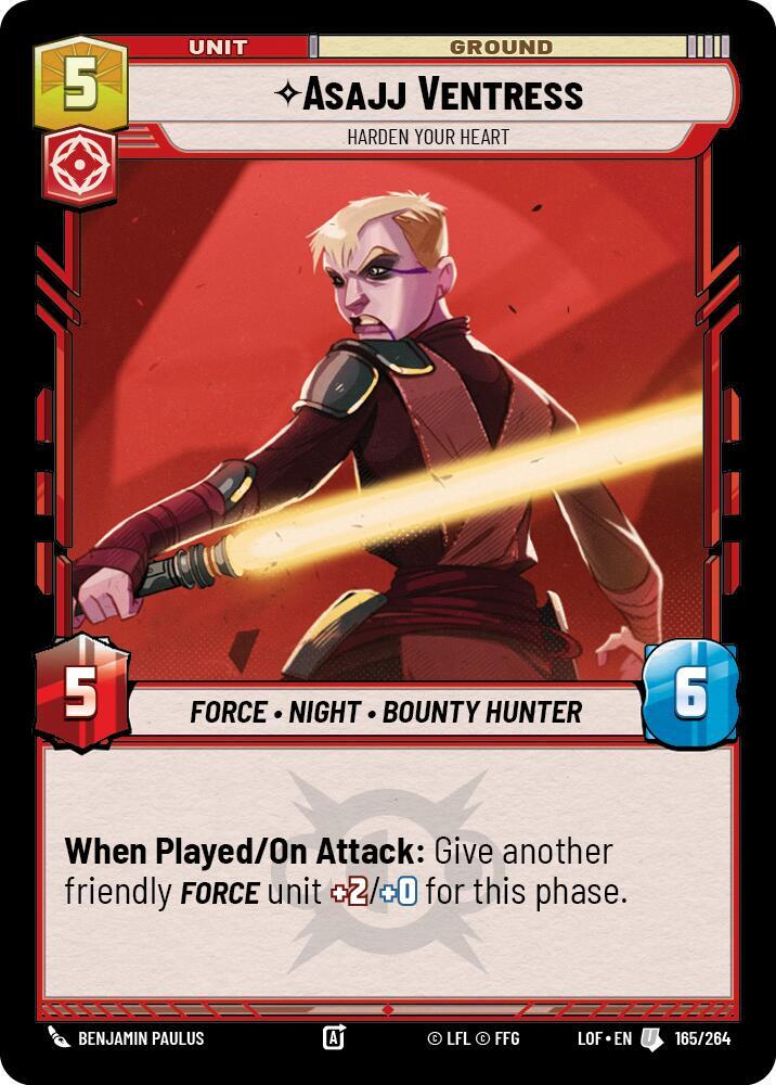 Asajj Ventress - Harden Your Heart 165/264 Legends of the Force Star Wars card