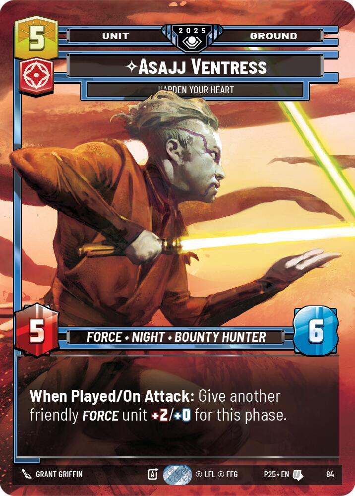 Asajj Ventress - Harden Your Heart 84 Organized Play Promos Star Wars card