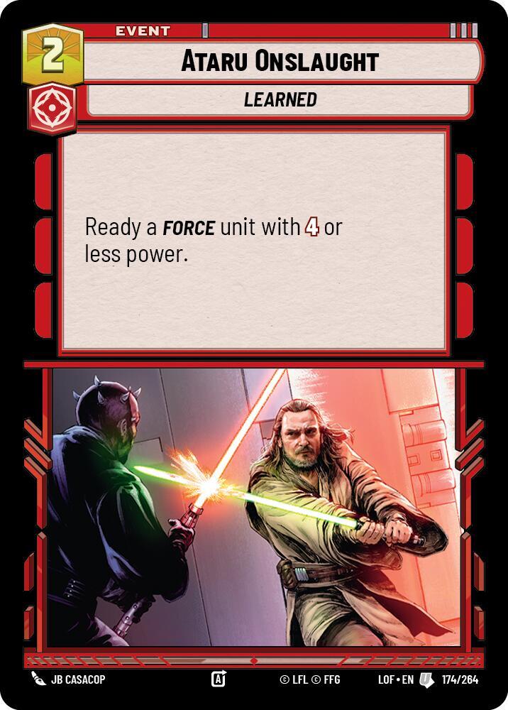 Ataru Onslaught 174/264 Legends of the Force Star Wars card