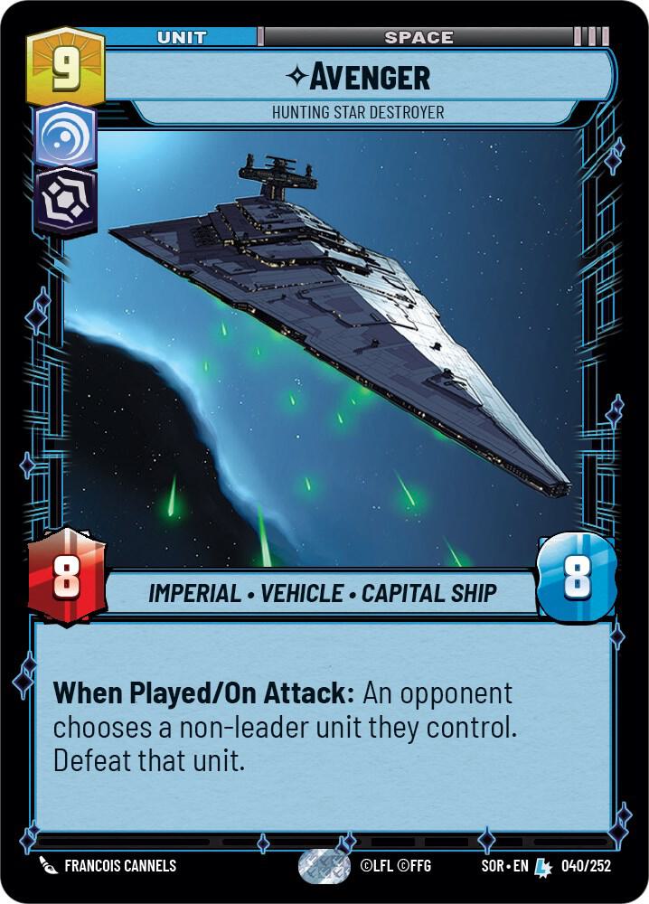 Avenger - Hunting Star Destroyer 040/252 Spark of Rebellion Star Wars card