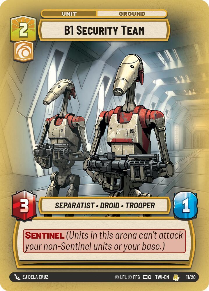 B1 Security Team 45981 Twilight of the Republic: Weekly Play Promos Star Wars card