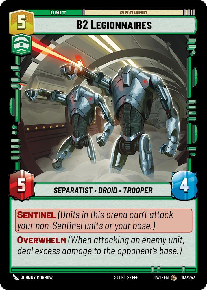 B2 Legionnaires 113/257 Twilight of the Republic Star Wars card