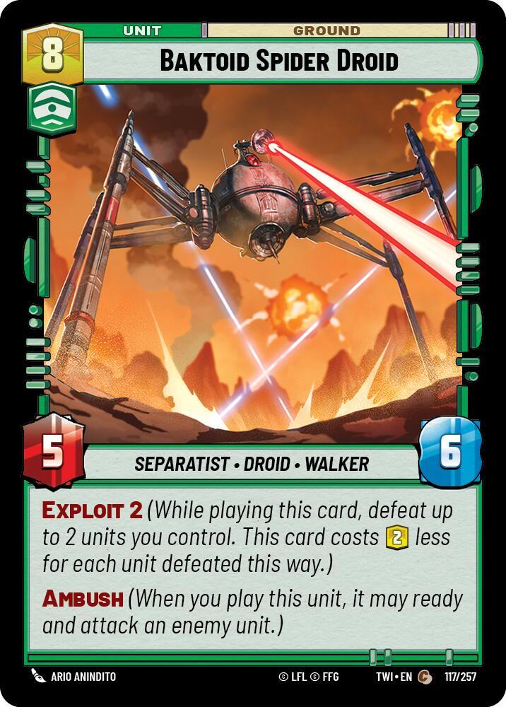 Baktoid Spider Droid 117/257 Twilight of the Republic Star Wars card