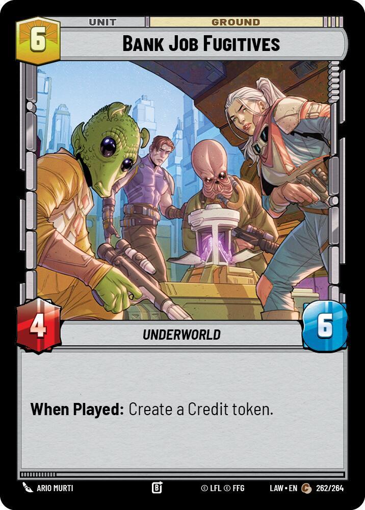 Bank Job Fugitives 262/264 A Lawless Time Star Wars card