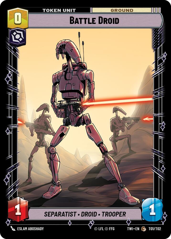 Battle Droid // Clone Trooper T01 // T02 Twilight of the Republic Star Wars card