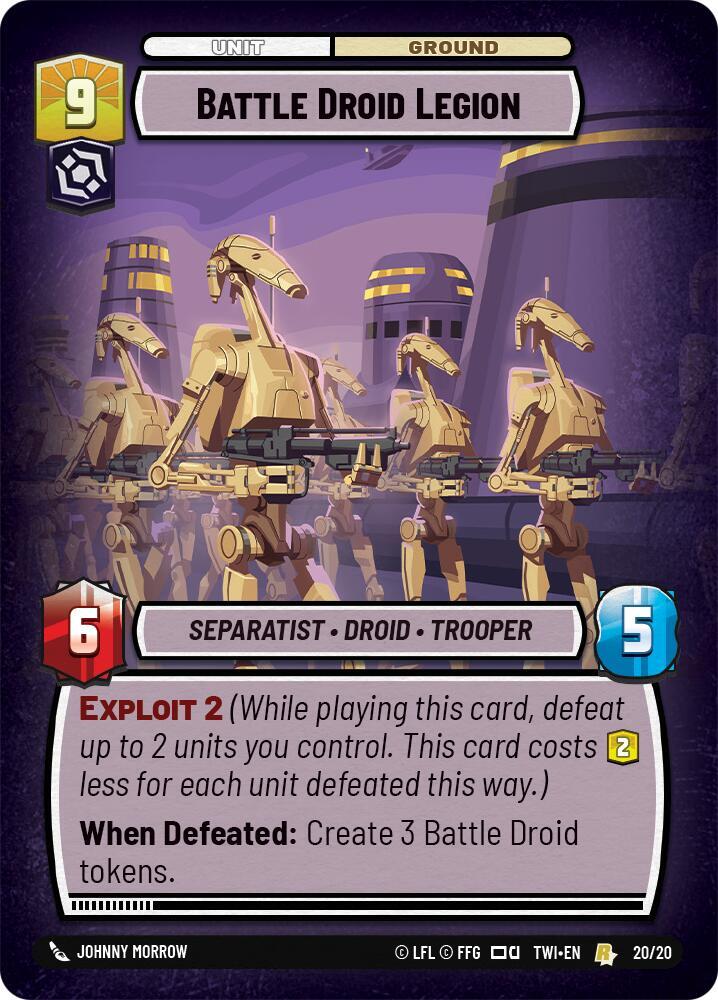 Battle Droid Legion 20/20 Twilight of the Republic: Weekly Play Promos Star Wars card