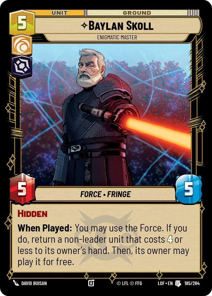 Baylan Skoll - Enigmatic Master 185/264 Legends of the Force Star Wars card