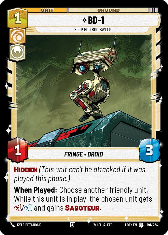 BD-1 - Beep Boo Boo Bweep 191/264 Legends of the Force Star Wars card