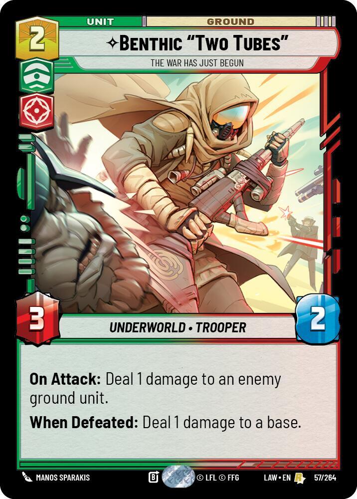 Benthic "Two Tubes" - The War Has Just Begun 57/264 A Lawless Time Star Wars card