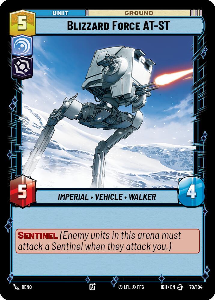Blizzard Force AT-ST 70/104 Intro Battle Hoth Star Wars card