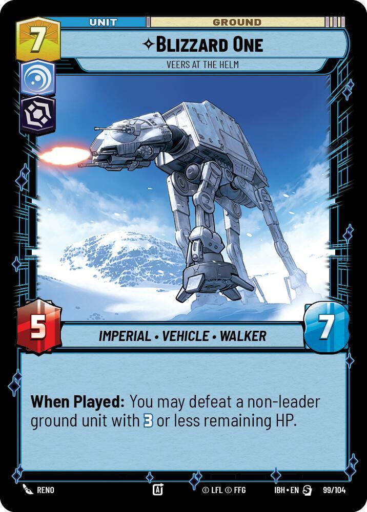 Blizzard One - Veers at the Helm 99/104 Intro Battle Hoth Star Wars card