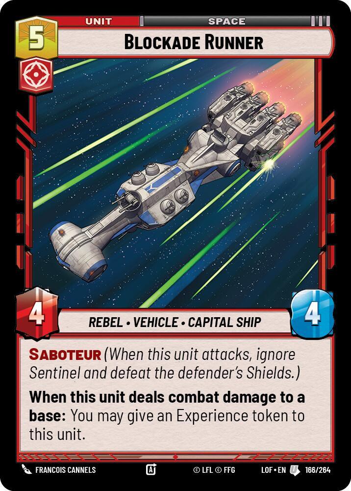 Blockade Runner 166/264 Legends of the Force Star Wars card