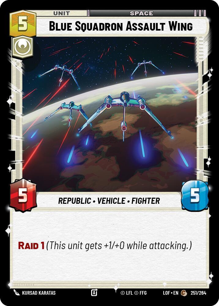 Blue Squadron Assault Wing 251/264 Legends of the Force Star Wars card