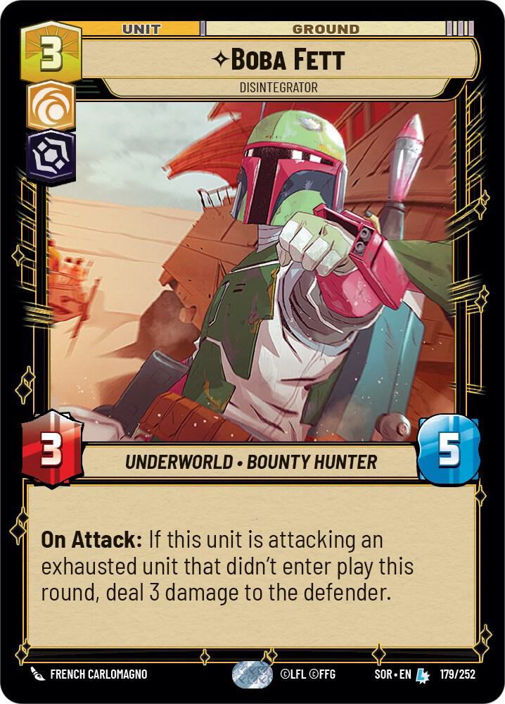 Boba Fett - Disintegrator 179/252 Spark of Rebellion Star Wars card