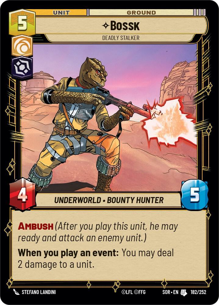 Bossk - Deadly Stalker 182/252 Spark of Rebellion Star Wars card