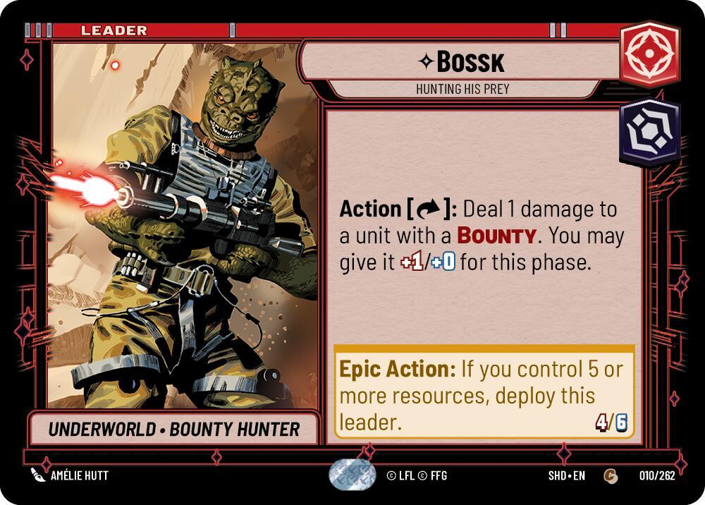 Bossk - Hunting His Prey 010/262 Shadows of the Galaxy Star Wars card
