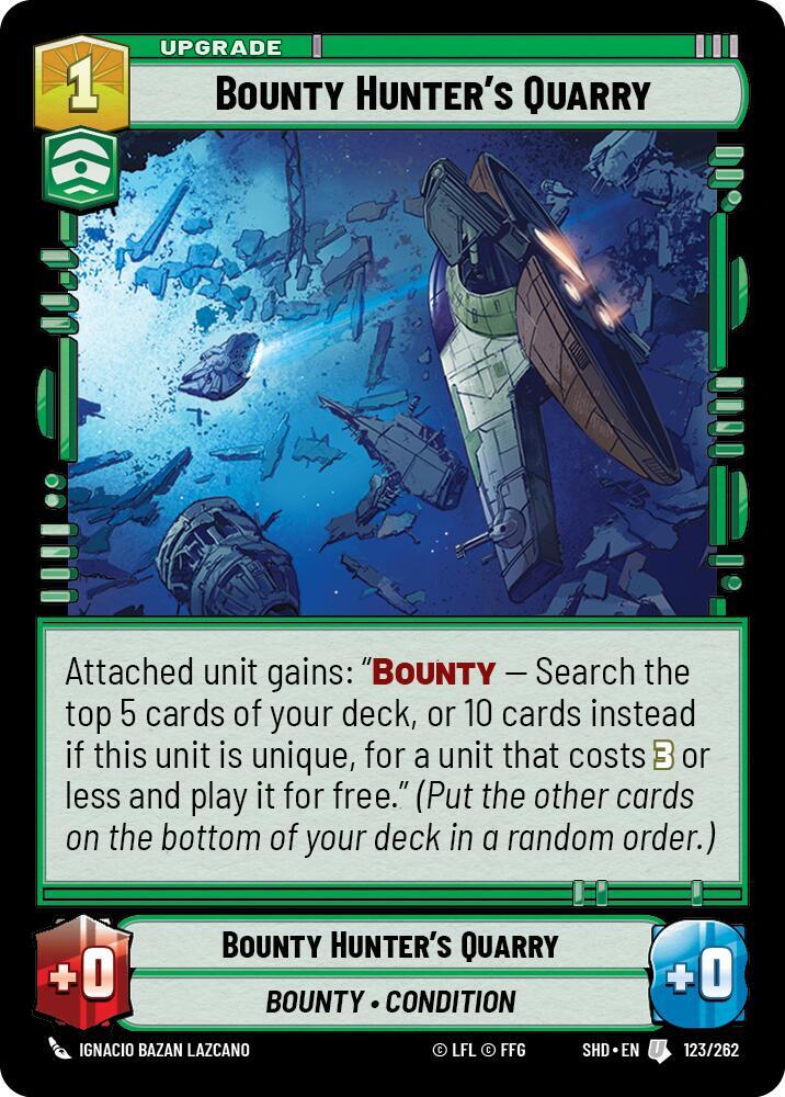 Bounty Hunter's Quarry 123/262 Shadows of the Galaxy Star Wars card