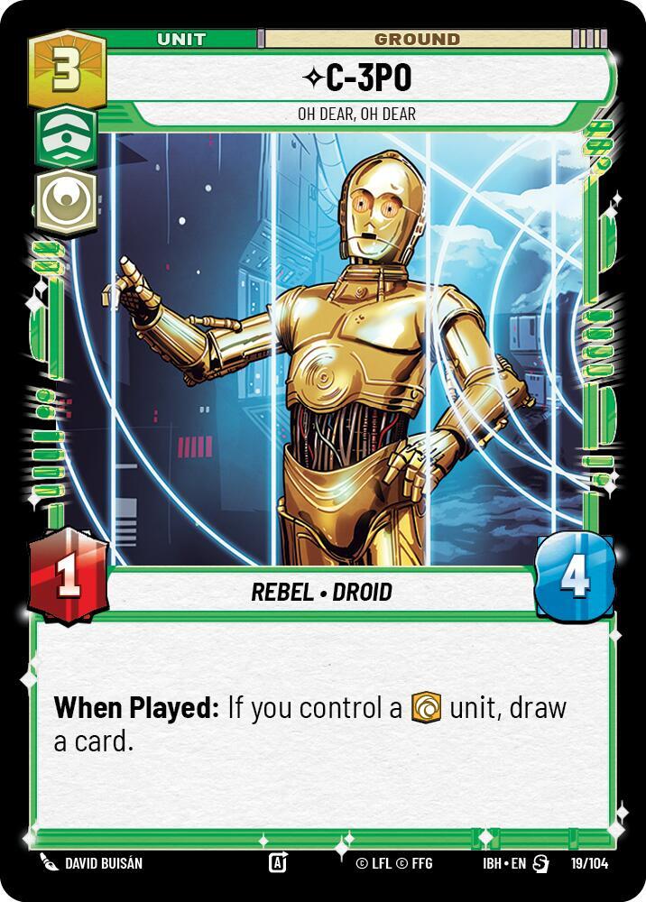 C-3PO - Oh Dear, Oh Dear 19/104 Intro Battle Hoth Star Wars card