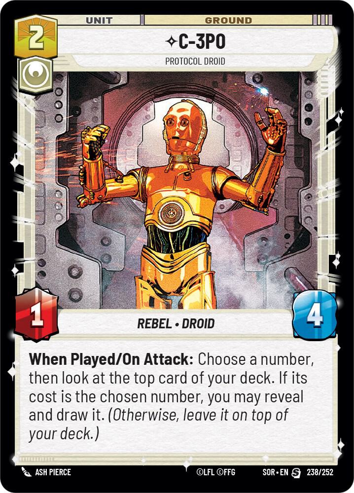 C-3PO - Protocol Droid 238/252 Spark of Rebellion Star Wars card