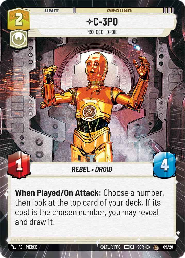 C-3PO - Protocol Droid (Hyperspace) 45920 Spark of Rebellion: Weekly Play Promos Star Wars card