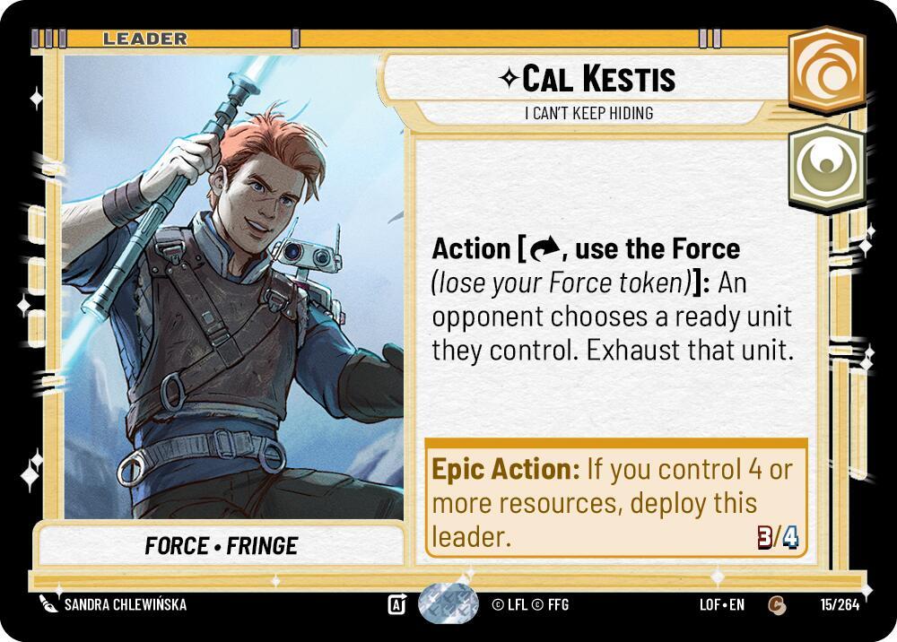 Cal Kestis - I Can't Keep Hiding 015/264 Legends of the Force Star Wars card