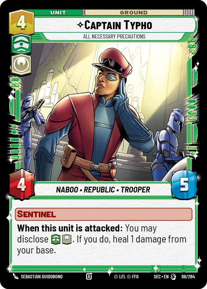Captain Typho - All Necessary Precautions 98/264 Secrets of Power Star Wars card