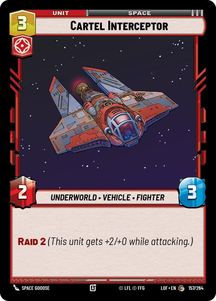 Cartel Interceptor 157/264 Legends of the Force Star Wars card