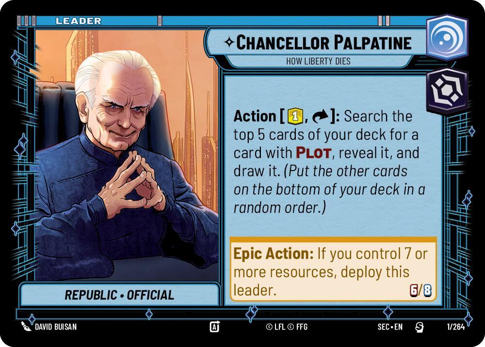 Chancellor Palpatine - How Liberty Dies 1/264 Secrets of Power Star Wars card