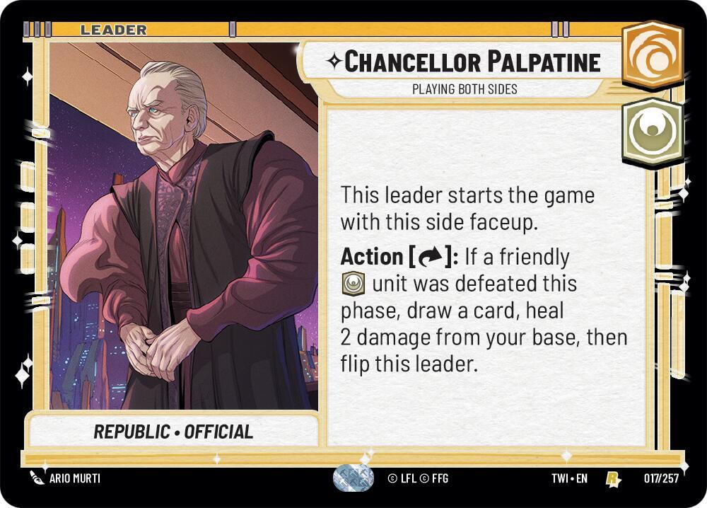 Chancellor Palpatine - Playing Both Sides 017/257 Twilight of the Republic Star Wars card