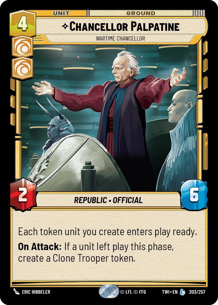Chancellor Palpatine - Wartime Chancellor 203/257 Twilight of the Republic Star Wars card
