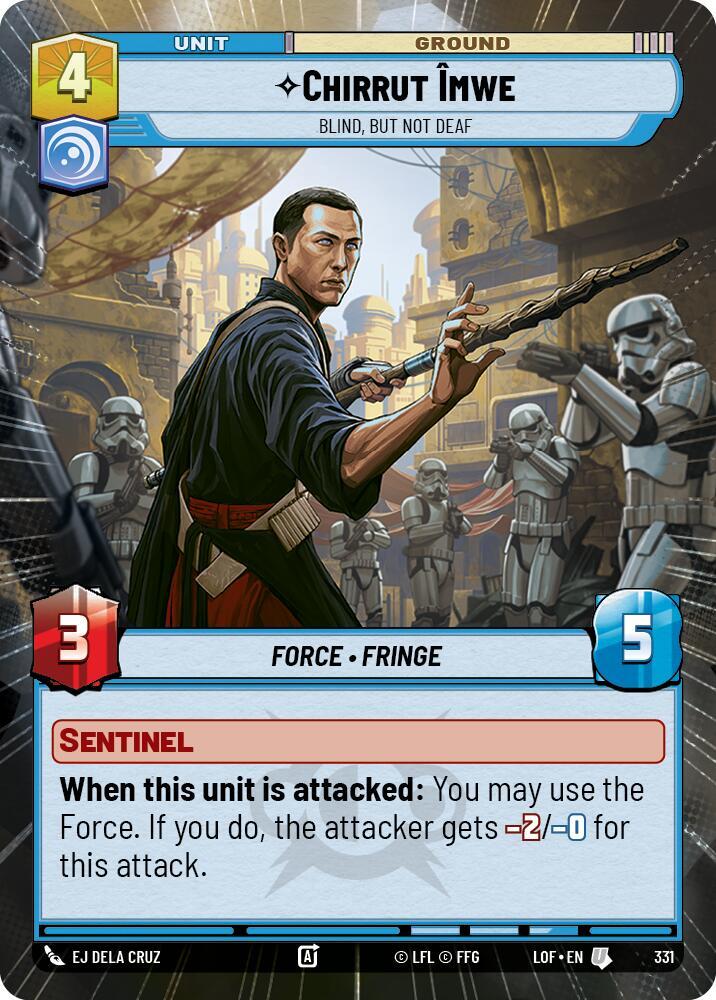 Chirrut Imwe - Blind, but not Deaf (Hyperspace) 331 Legends of the Force Star Wars card