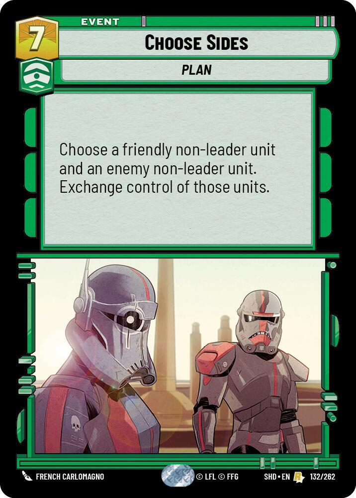 Choose Sides 132/262 Shadows of the Galaxy Star Wars card