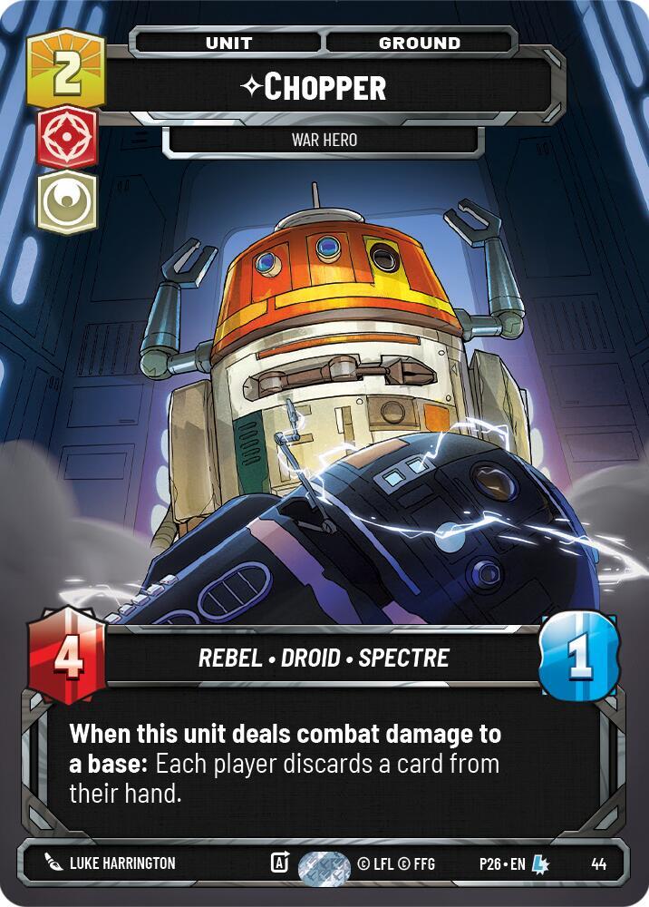 Chopper - War Hero (44) 44 Sector and Regional Promos: Season 1 Star Wars card