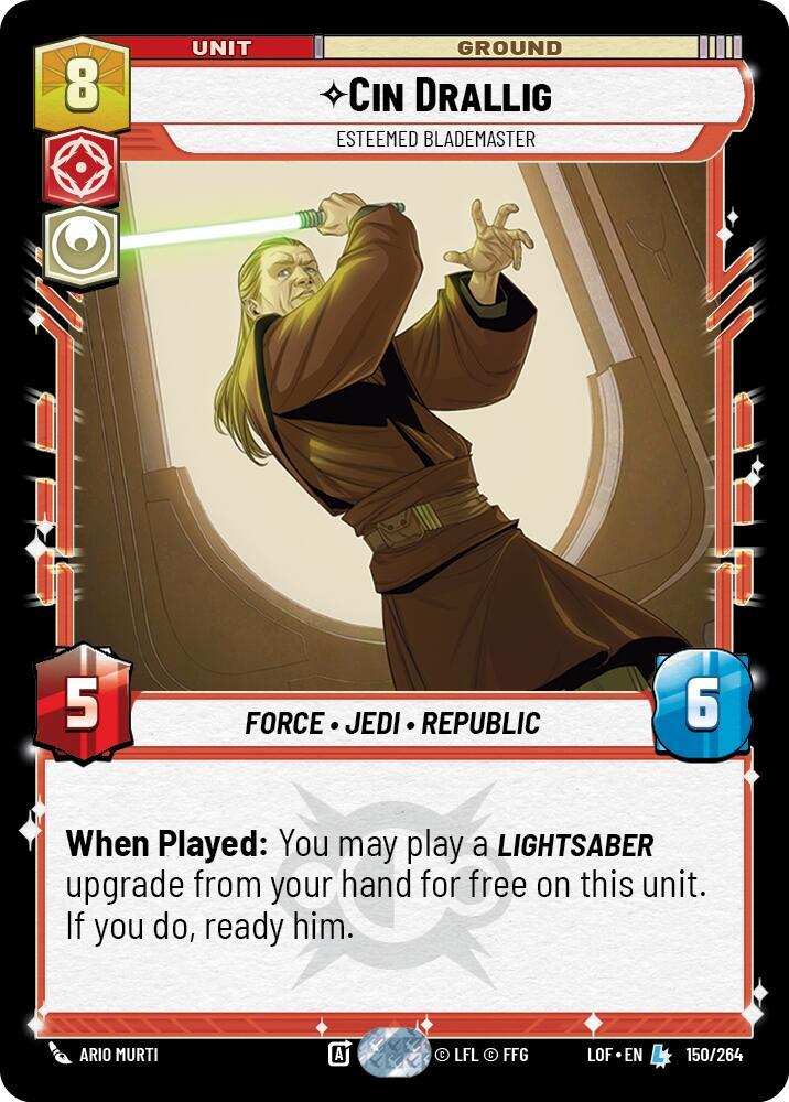 Cin Drallig - Esteemed Blademaster 150/264 Legends of the Force Star Wars card