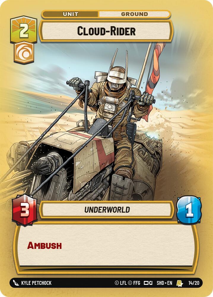 Cloud-Rider 14/20 Shadows of the Galaxy: Weekly Play Promos Star Wars card