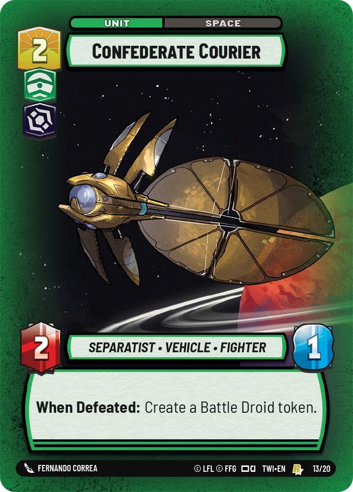 Confederate Courier 13/20 Twilight of the Republic: Weekly Play Promos Star Wars card