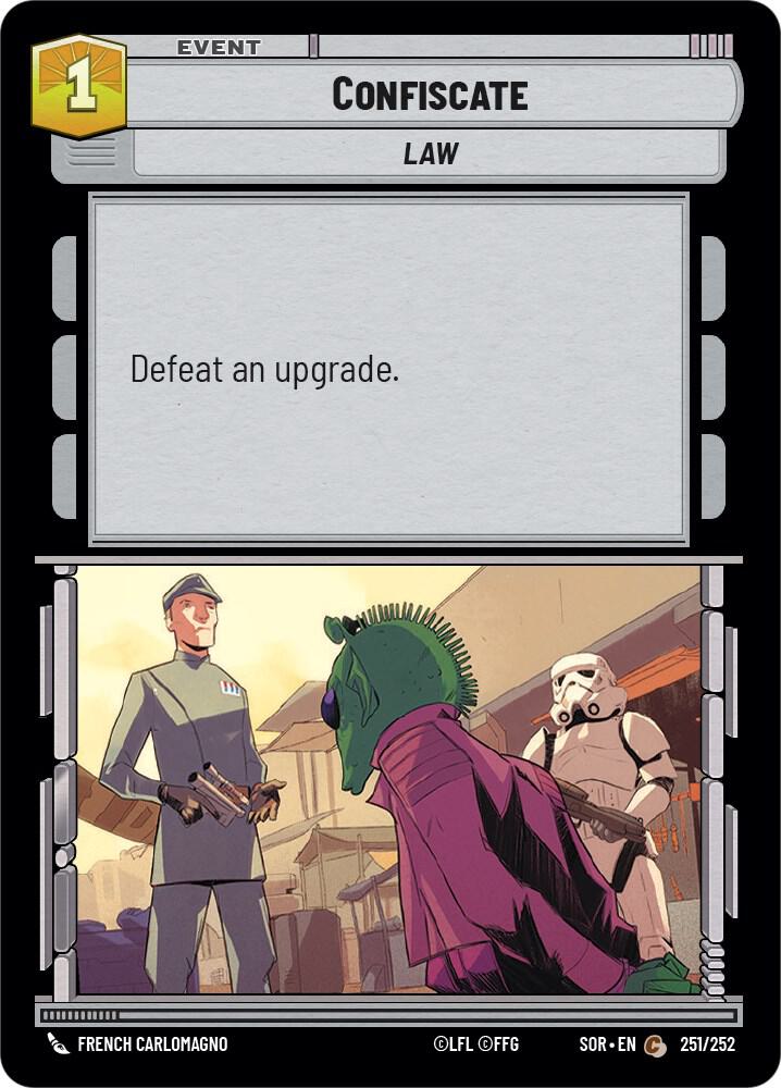 Confiscate 251/252 Spark of Rebellion Star Wars card