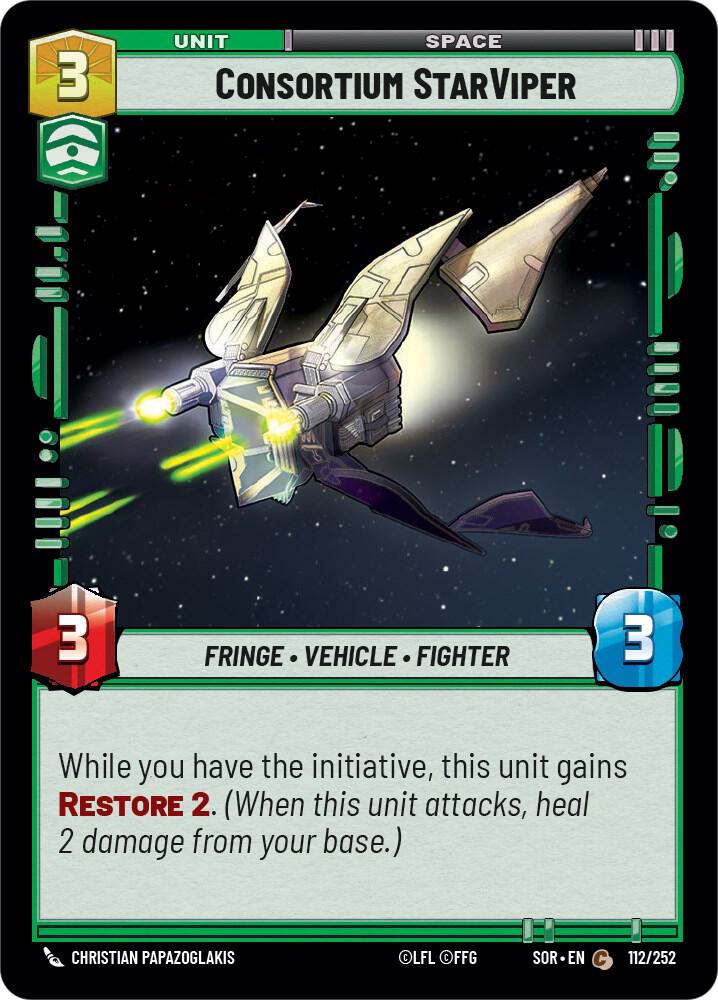 Consortium StarViper 112/252 Spark of Rebellion Star Wars card