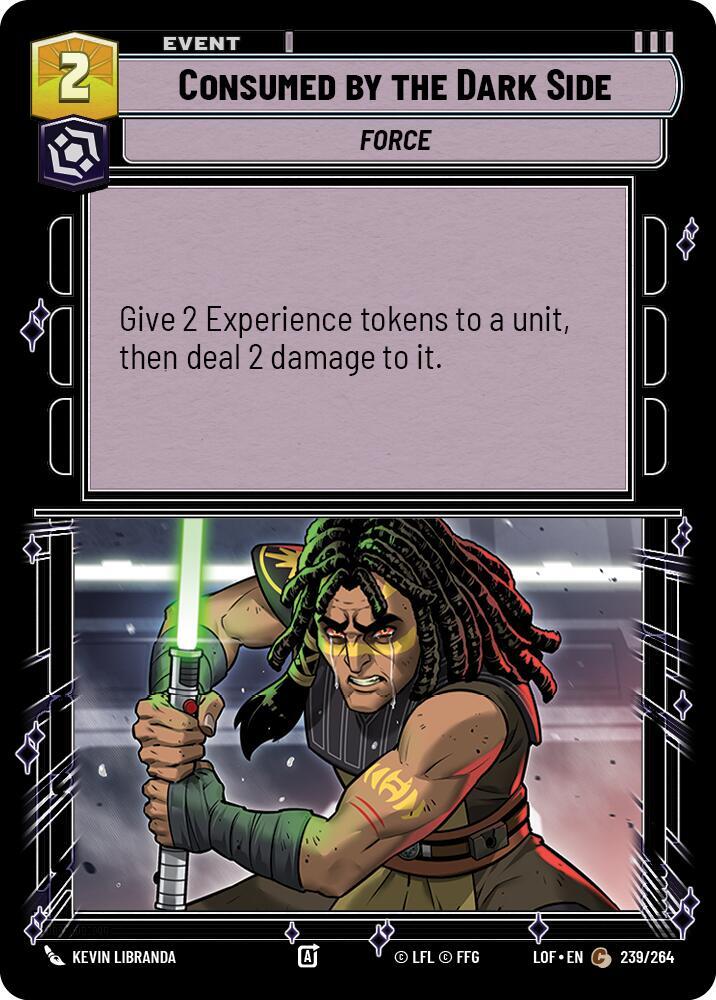 Consumed by the Dark Side 239/264 Legends of the Force Star Wars card